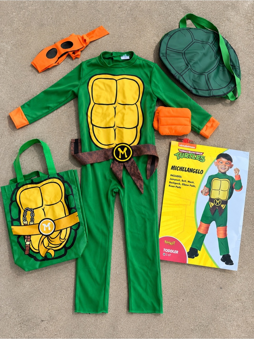 Michelangelo Green & Orange Kids Turtle Costume - Toddler
